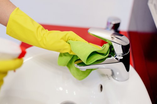 Office cleaning team maintaining a modern workplace in W2